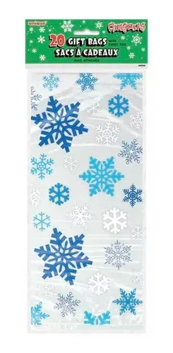 20 Bolsas Navidad Copos de Nieve