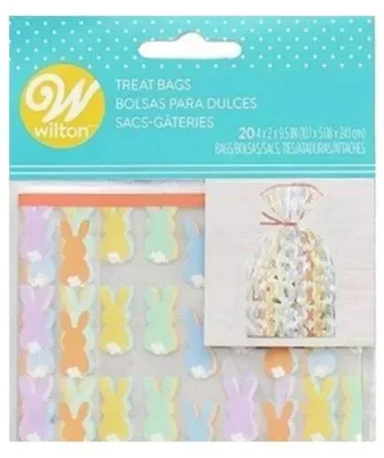20 Bolsas Celofán Conejitos Pascua Wilton