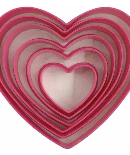 6 Cortadores Moldes para Galletas de Corazón