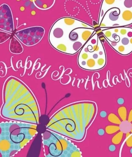 Servilletas Happy Birthday Mariposas