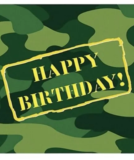 Servilletas Happy Birthday Militar