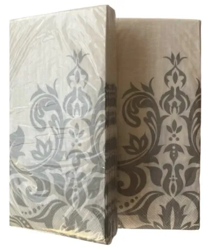 Servilletas Color Blanco y Plateado