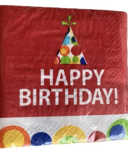 Servilletas Color Rojo Cumpleaños