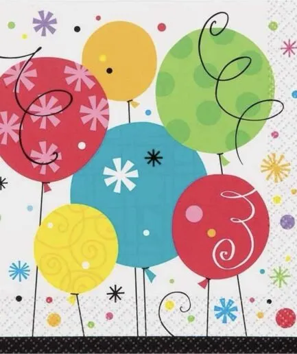 Servilletas Globos Cumpleaños