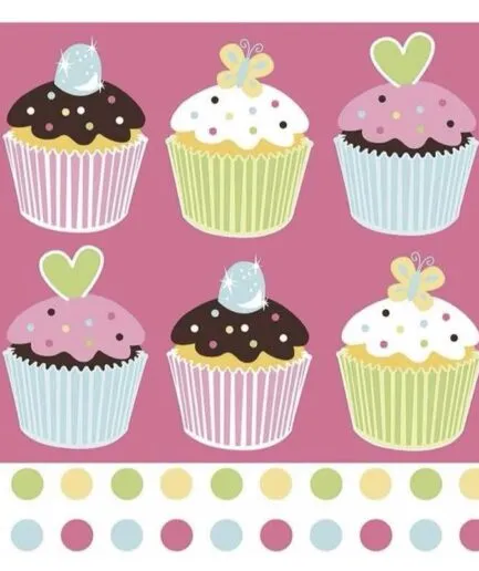 Servilletas Rosadas Cupcakes