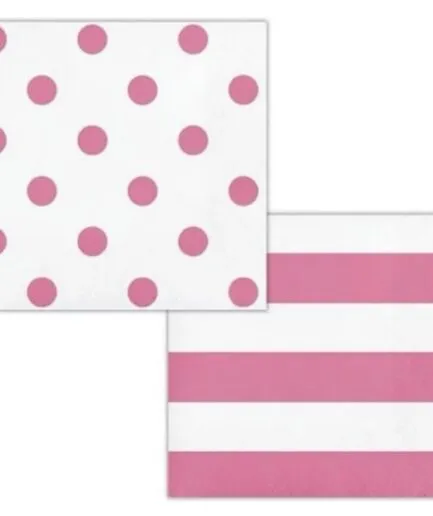 Servilletas Líneas y Puntos Rosada