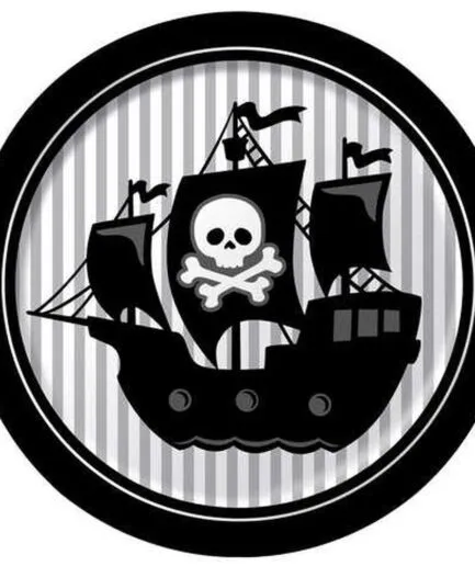 Platos Pirata Barco Calavera