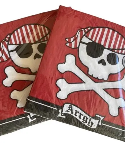 Servilletas Calavera Pirata Rojo