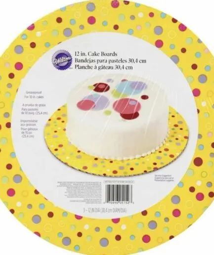 3 Bases para torta 30,4 cm Amarillo Wilton