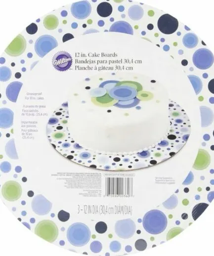 3 Bases para Torta 30,4 cm Azul Wilton
