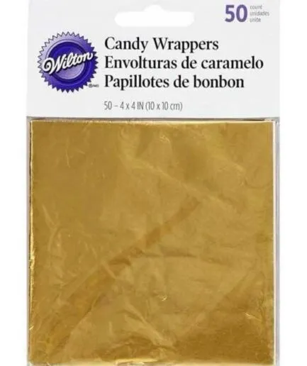 50 Papeles para Alfajores Chocolates Dorado Wilton