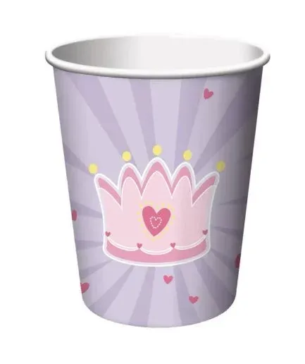 Vasos Cumpleaños Corona Lavanda