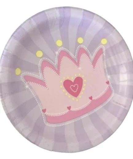 Platos Cumpleaños Corona Lavanda