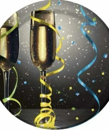 Platos Cumpleaños Champaña