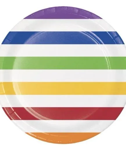 Platos Cumpleaños Multicolores