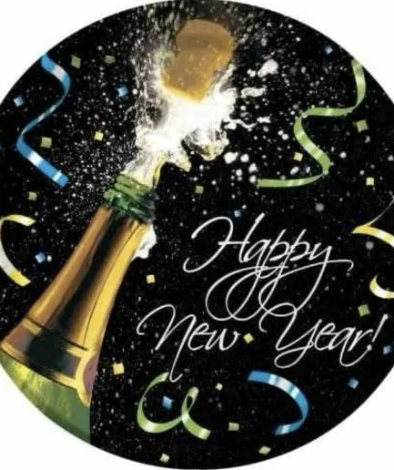 Platos Happy New Year! Champaña