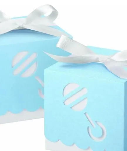 25 Cajas de Recuerdos Celeste Baby Shower Wilton