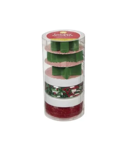 Set de Cortadores + Sprinkles Rojo Jimies Navidad Wilton