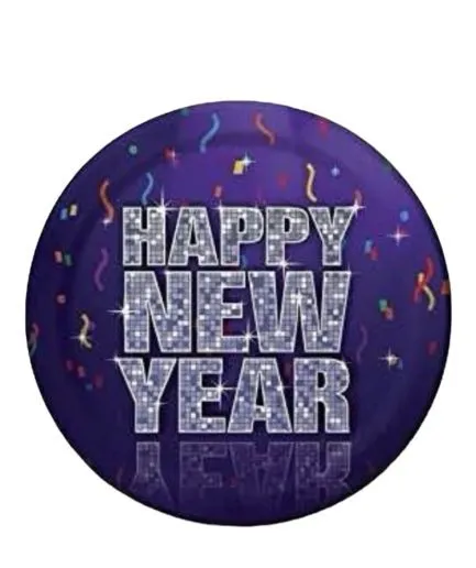 Platos Happy New Year Lavanda