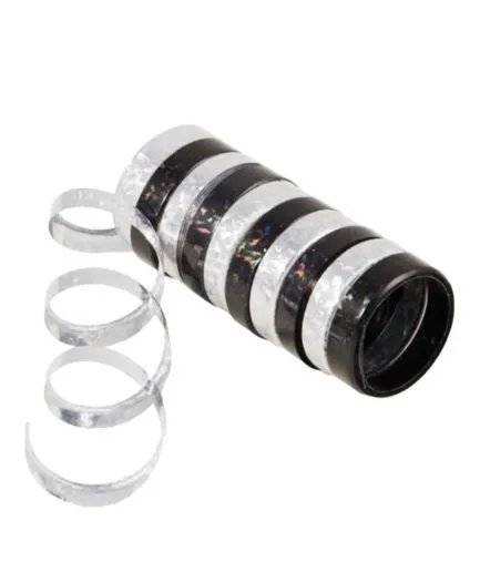 Serpentinas Cumpleaños Negro Plateado