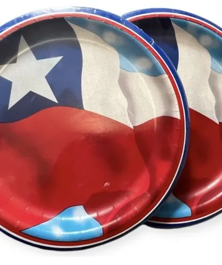 Platos Grandes Redondos Bandera Chilena