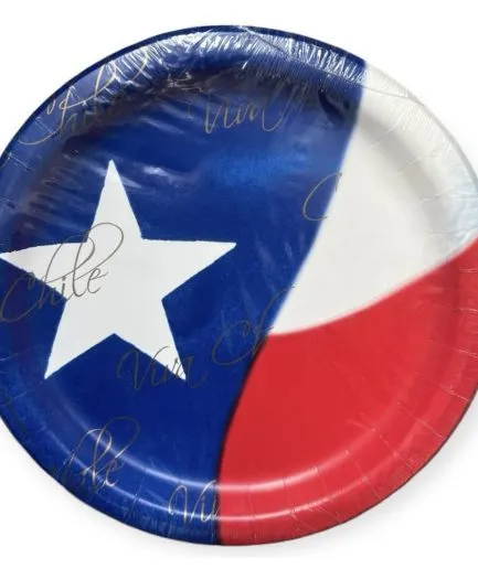 Platos Viva Chile Bandera