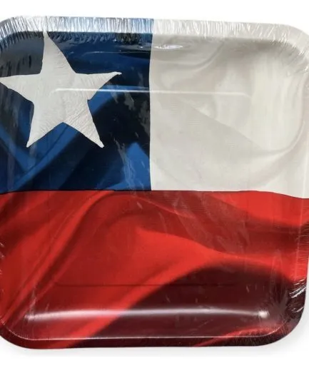 Platos Cuadrados Grande Bandera Chile