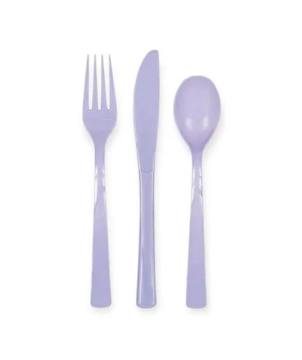 24 Cubiertos Color Lavanda