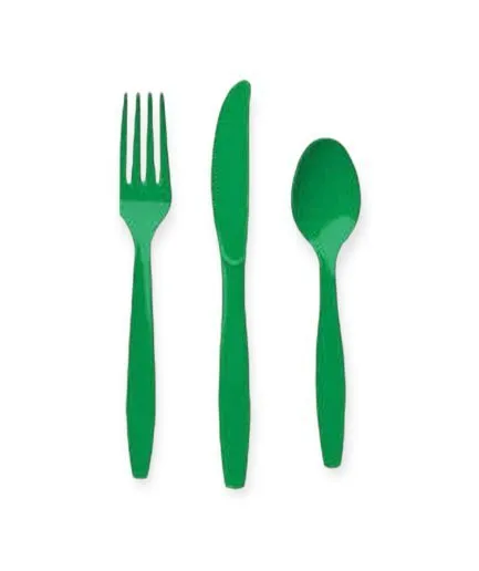 24 Cubiertos Color Verde