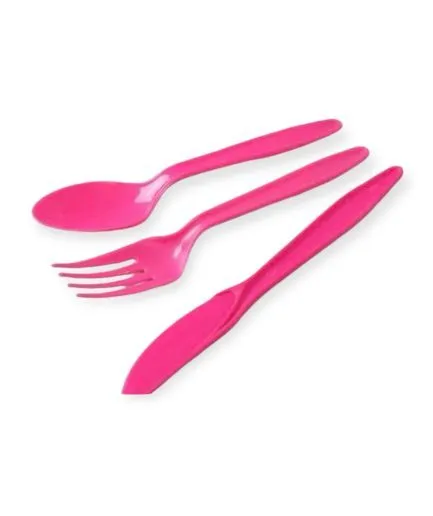 24 Cubiertos Color Fucsia