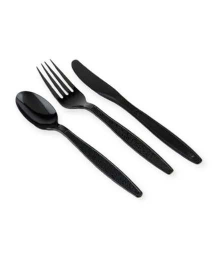 24 Cubiertos Color Negro
