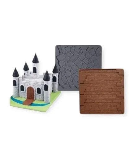 Molde Piedra y Madera para Fondant y Pasta de Goma