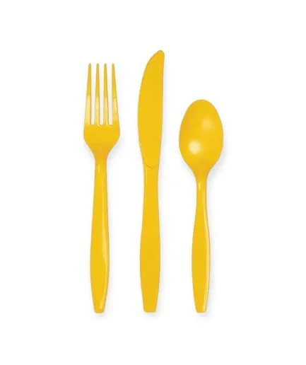 24 cubiertos Color Amarillo