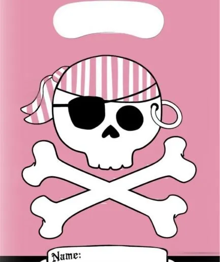 Bolsas Sorpresas Calavera Pirata Rosado