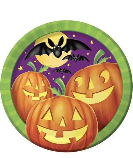 Platos Halloween Stars Calabazas 22 cm