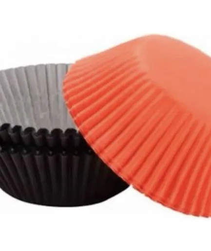 75 Cápsulas Lisas Naranjo Negro Wilton