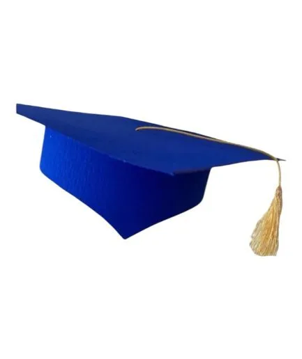 Birrete Graduación Azul Rey Crepé