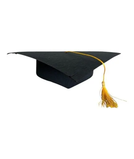 Birrete Graduación Negro Crepé