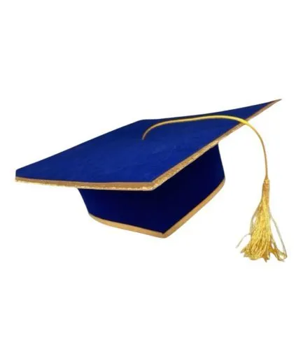 Birrete de Graduación Azul Rey Terciopelo