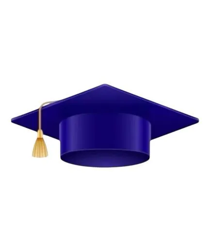 Birrete de graduación Azul Marino Crepé