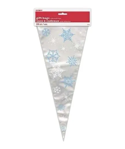 Bolsas Celofán Navidad Copos de Nieve
