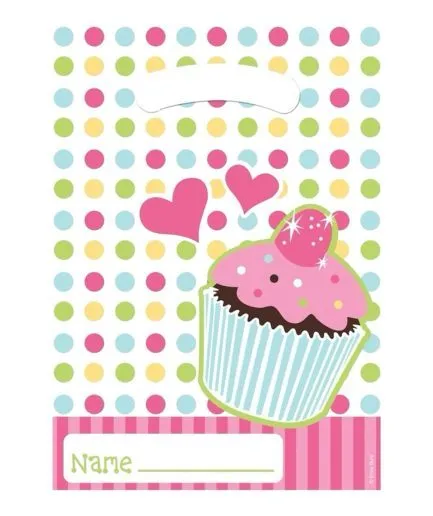 Bolsas Cumpleaños Sorpresas Cupcakes Polka