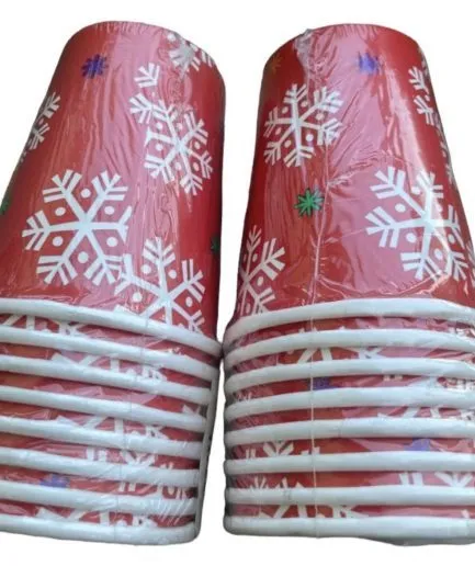 Vasos Desechables Copos de Nieve Navidad