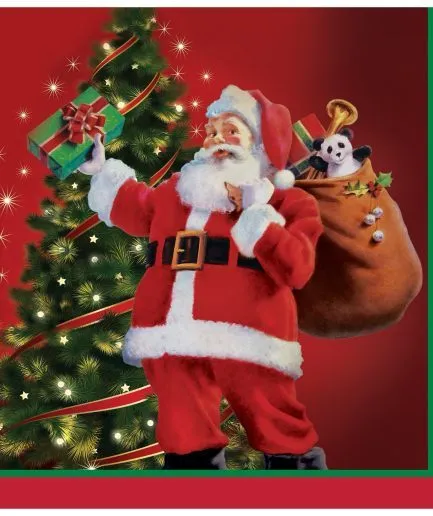 Servilletas Viejito Pascuero Regalos Navidad 33 x 33 cm