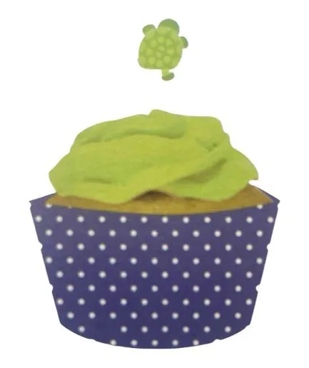 12 Cápsulas azul Toppers Tortuga