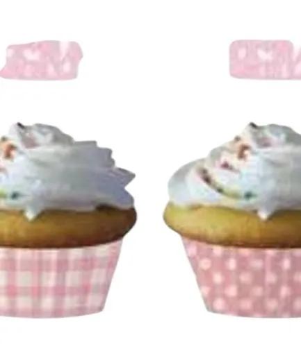 Cápsulas Rosadas Baby Shower + Toppers