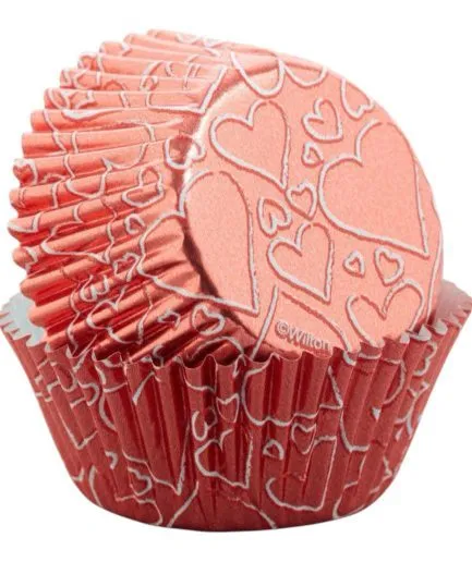 24 Cápsulas Metálicas Corazones Wilton