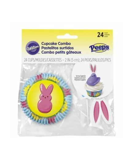 24 Cápsulas con Toppers Pascua Wilton