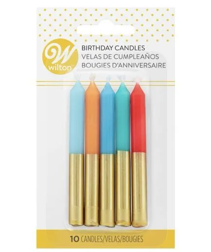 Velas de Colores Dorado Wilton