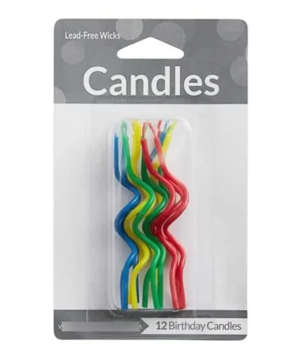12 Velas Colores con Ondas
